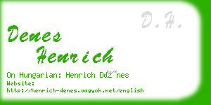 denes henrich business card